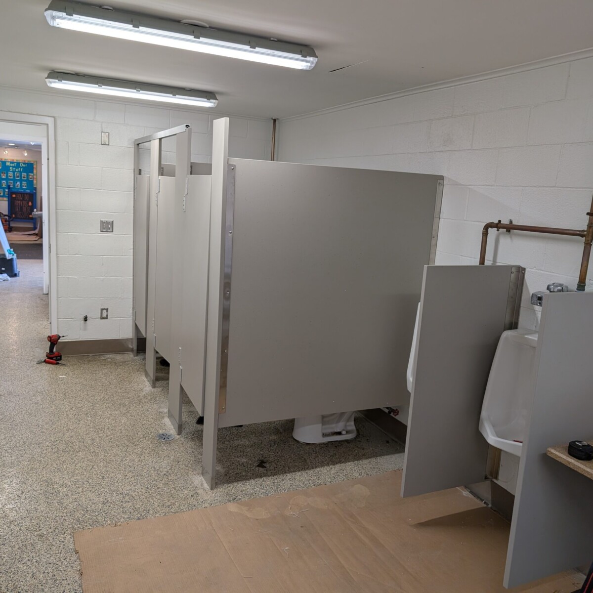 New Men's Room Partitions - 1 of 3