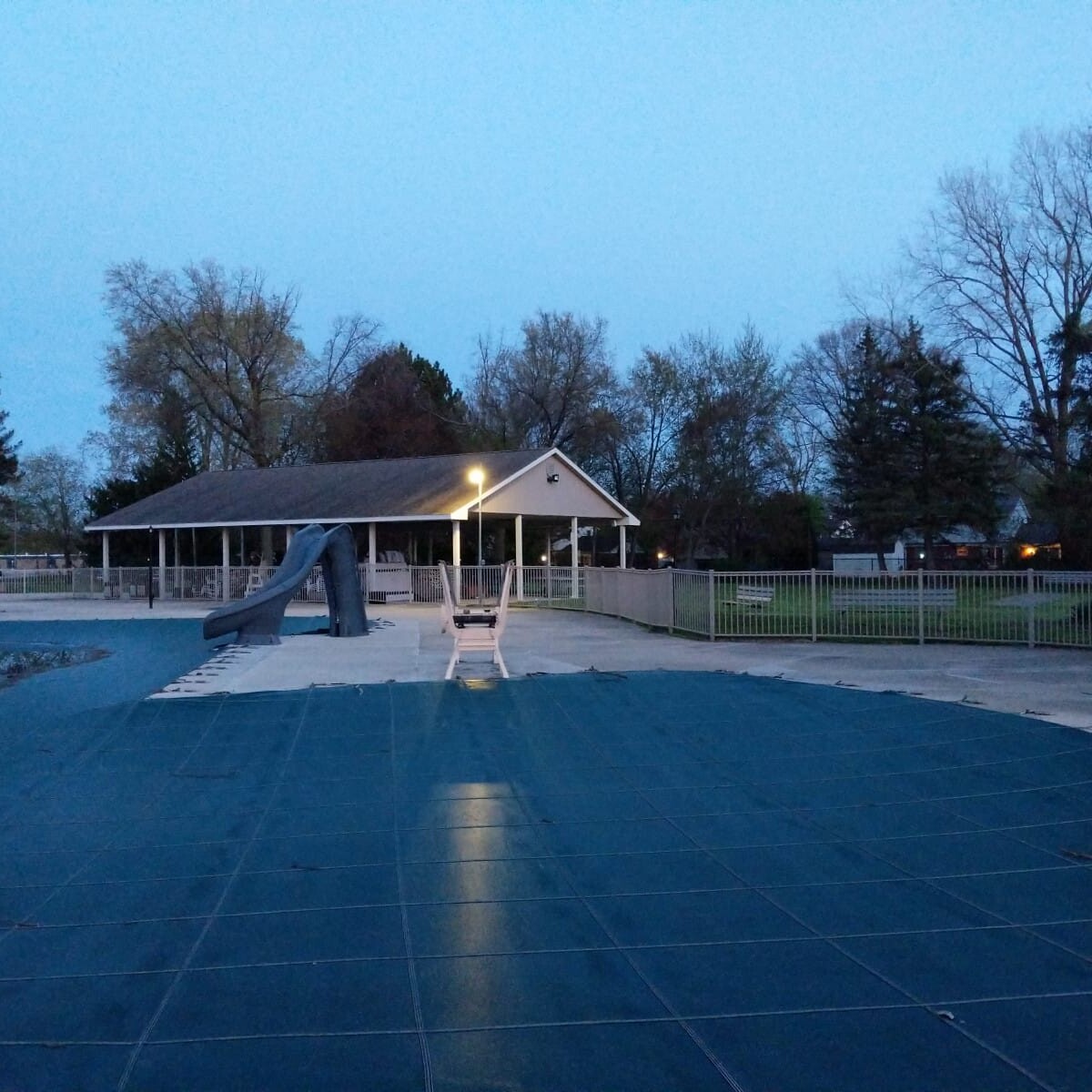 A view of the first lamp, before permanent installation on May 10th, 2020 from a distance. Test Fit in May 2020 (Far View)