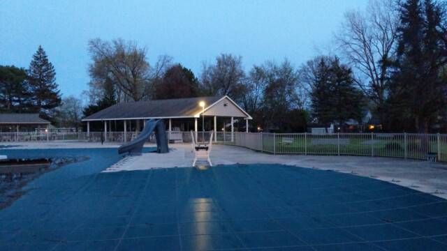 A view of the first lamp, before permanent installation on May 10th, 2020 from a distance. Test Fit in May 2020 (Far View)