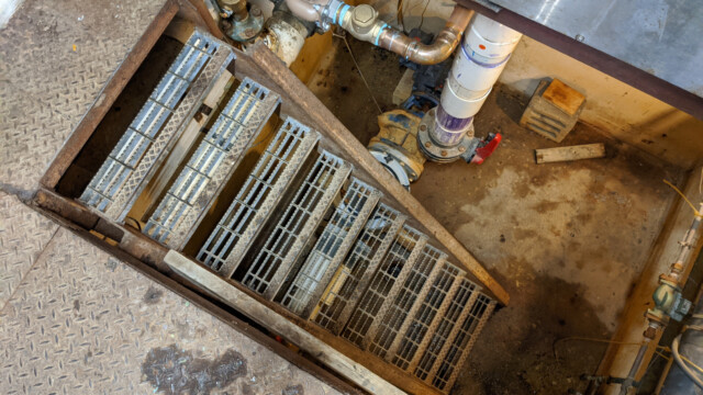 The old staircase (prior to refinishing) on July 20th, 2020. Old Staircase From Above
