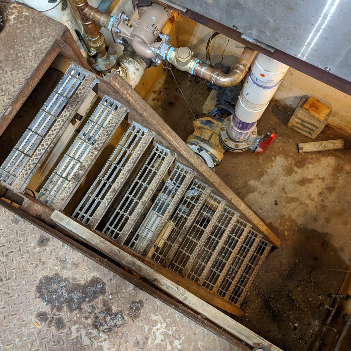 The old staircase (prior to refinishing) on July 20th, 2020. Old Staircase From Above