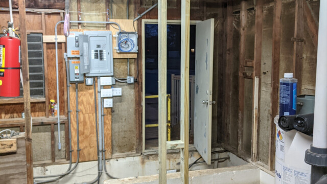 A view of the pump house after removal of the old floor on November 29th, 2020. Old Floor Removed (1 of 3)