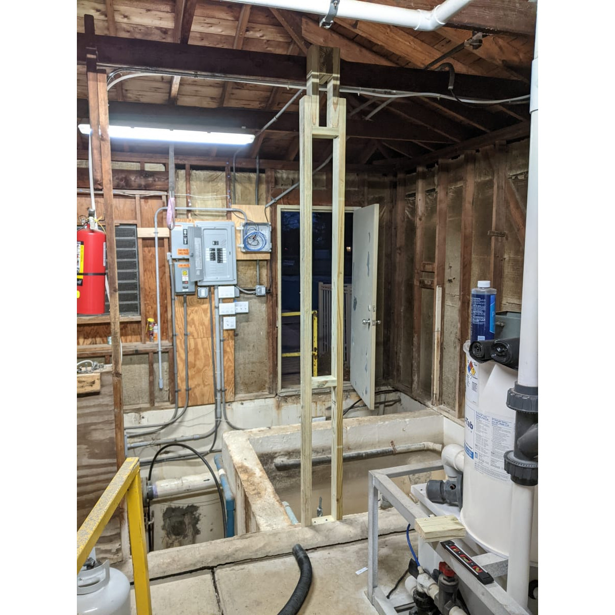A view of the pump house after removal of the old floor on November 29th, 2020. Old Floor Removed (1 of 3)