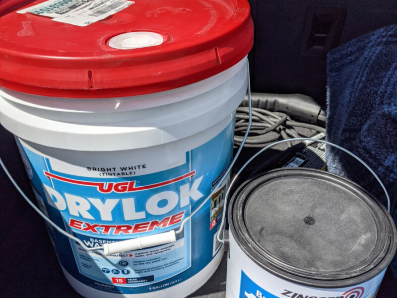 Preparing to paint! Drylok and Primer in April 2021