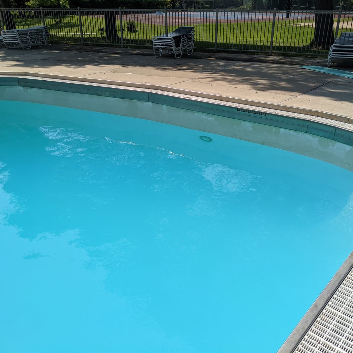 By 1 pm, the pool is at its initial winterized level. The Pool at 1 pm