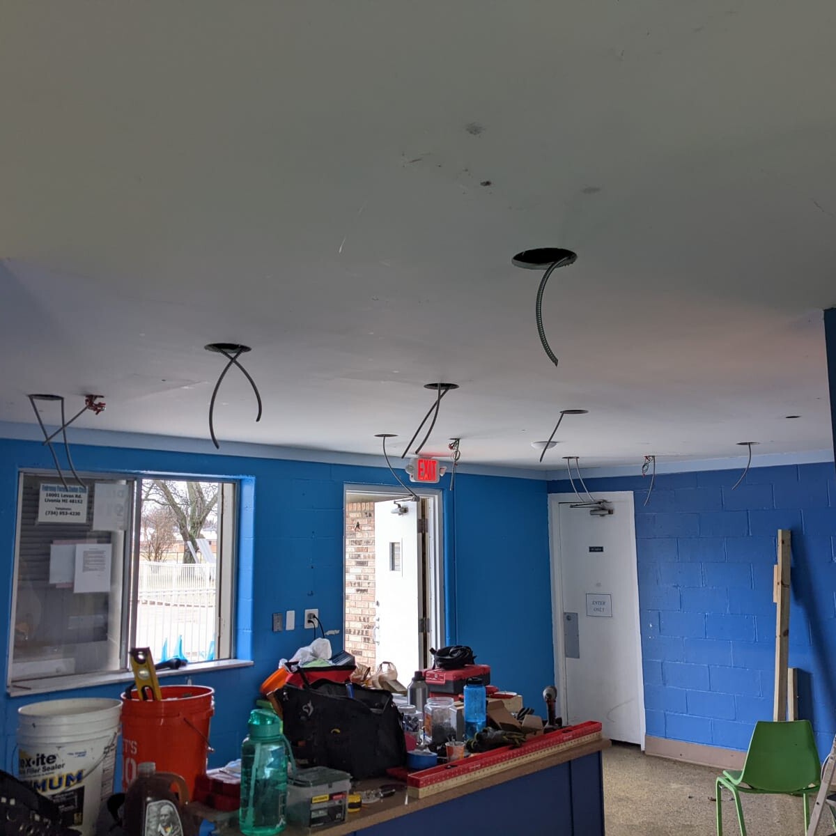 Another view of the lighting installation in progress, as taken on March 19th, 2022. New Lighting Installation in Progress #3
