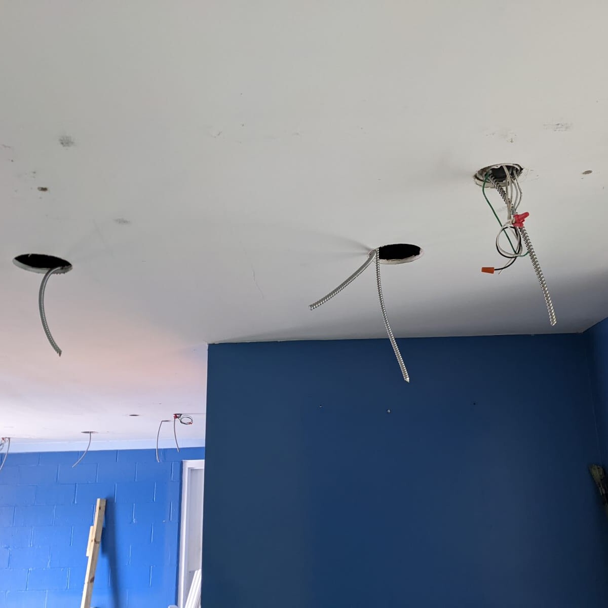 Another view of the lighting installation in progress, as taken on March 19th, 2022. New Lighting Installation in Progress #2