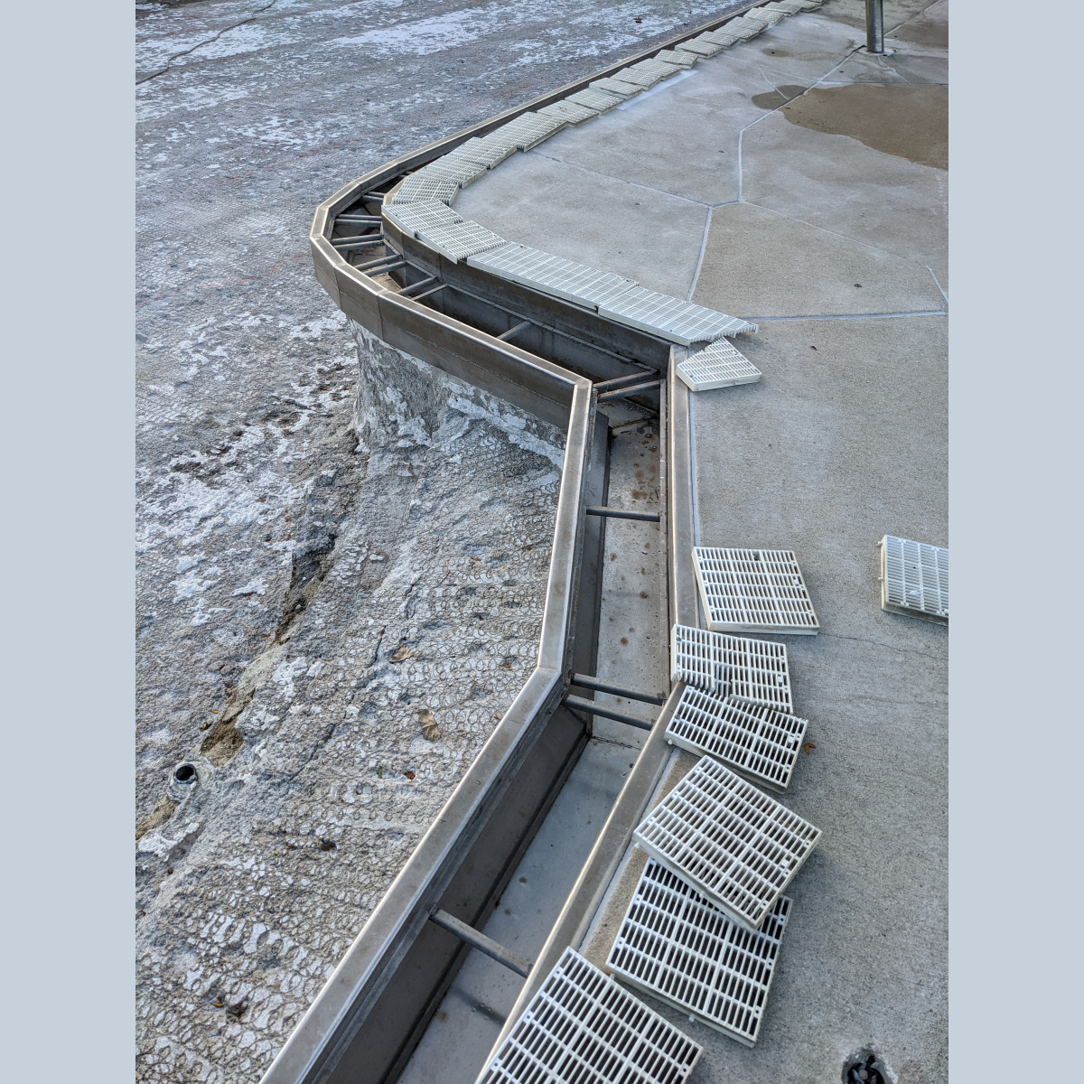 Pool Gutter Cleaning - North Stairs
