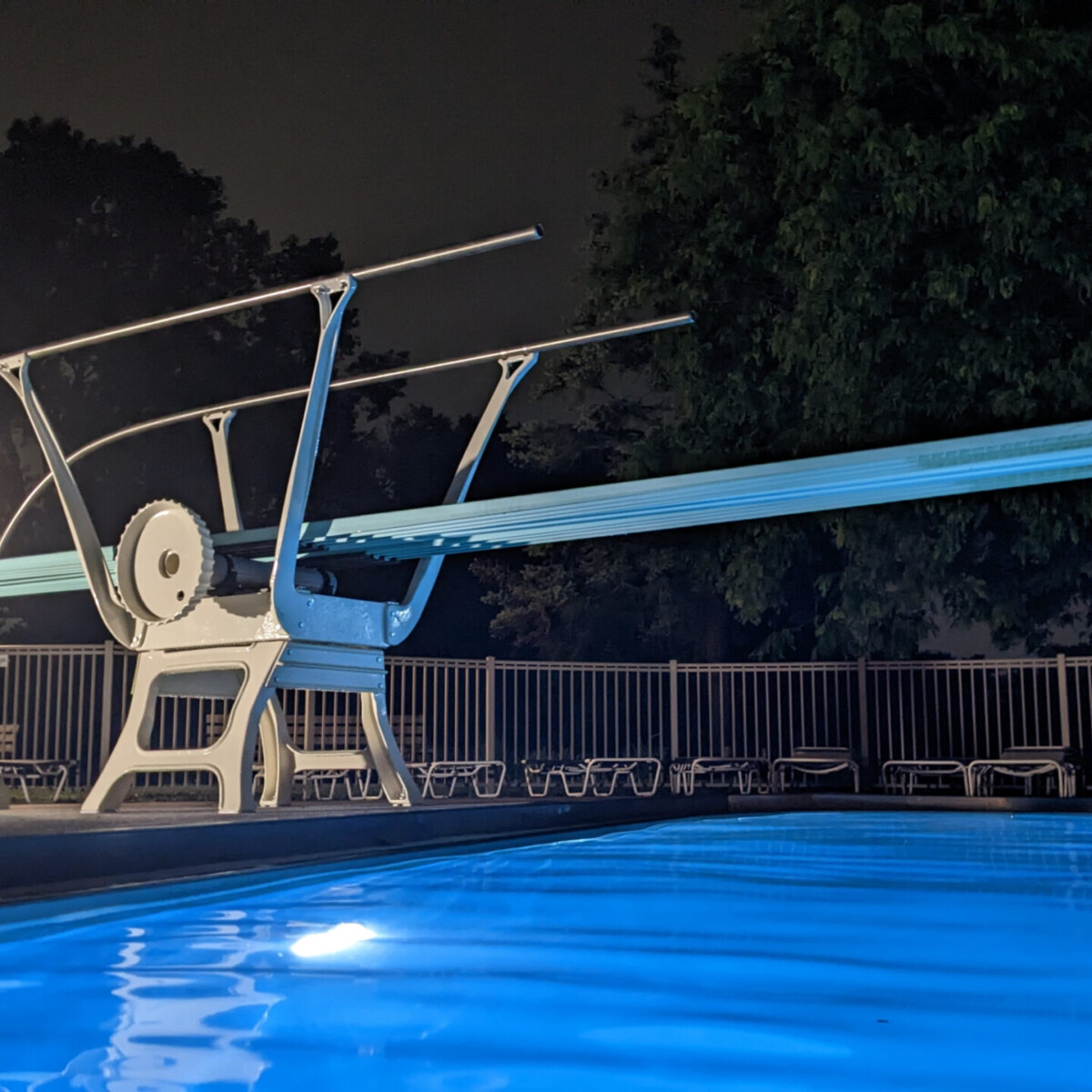New Diving Board Stand at Night