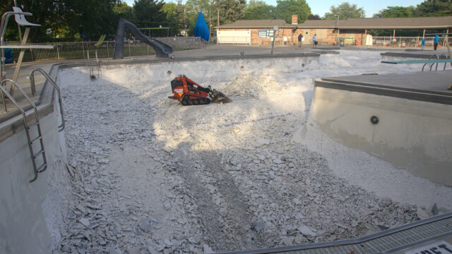 The crew's debris loader. Demolition - Day 6