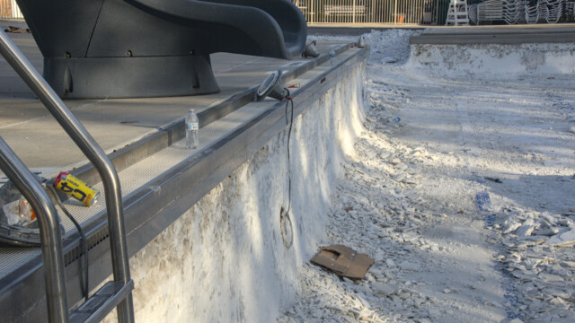 Another view of the southeast corner of the pool. Demolition - Day 6