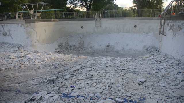 The diving well. Demolition - Day 6