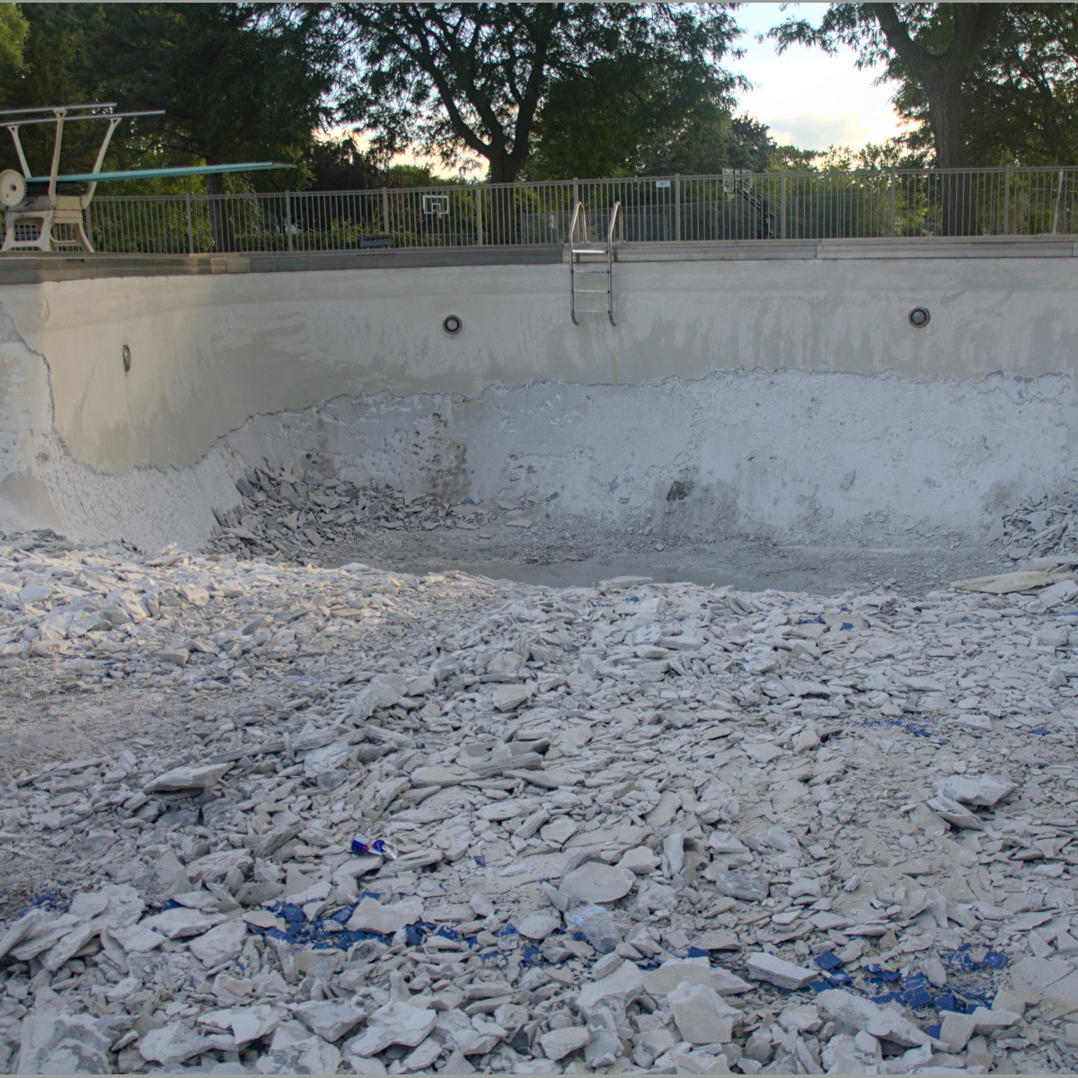 The diving well. Demolition - Day 6